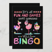 Flamingo | Flaming Bingo Funny Save The Date (Vorne/Hinten)