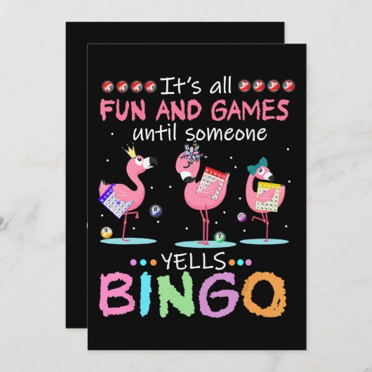 Flamingo | Flaming Bingo Funny Save The Date (Vorne/Hinten)