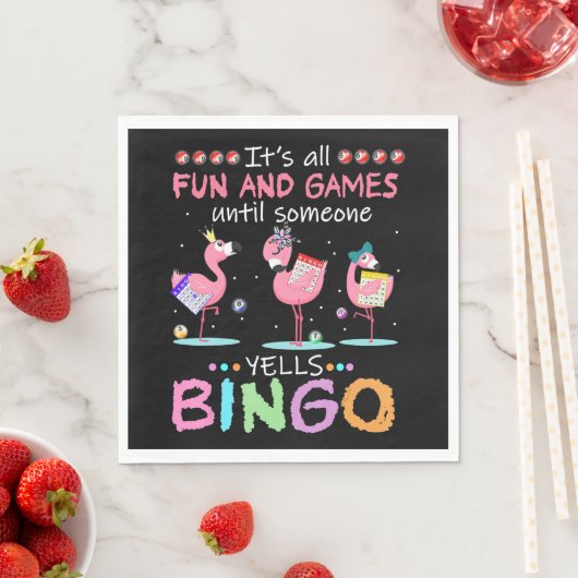 Flamingo | Flaming Bingo Funny Serviette (Beispiel)