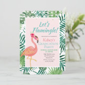 Flamingo Flamingle Graduation Party Einladung (Stehend Vorderseite)