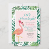 Flamingo Flamingle Graduation Party Einladung (Vorderseite)