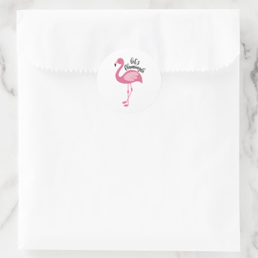 Flamingo, Flamingle Runder Aufkleber (Tasche)