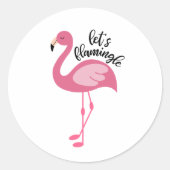 Flamingo, Flamingle Runder Aufkleber (Vorderseite)