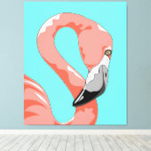 Flamingo | Flamingo Bird Print Art Gift Liebhaber  Leinwanddruck (Insitu (Holzboden))