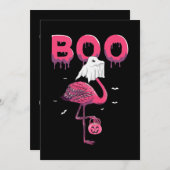 Flamingo | Flamingo Boo Ghost Halloween Save The Date (Vorne/Hinten)