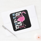 Flamingo | Flamingo Christlich Psalm 91 Bibelverse Quadratischer Aufkleber (Umschlag)