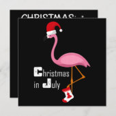 Flamingo | Flamingo Christmas im Juli Funny Party Einladung (Vorne/Hinten)