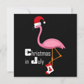 Flamingo | Flamingo Christmas im Juli Funny Party Einladung (Vorderseite)
