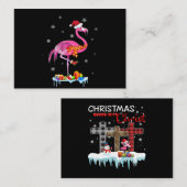 Flamingo |Flamingo Christmas Lights Flamingo Snow Begleitkarte (Vorne/Hinten)