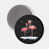 Flamingo | Flamingo Christmas Tree Weihnachtsmannm Magnet (Vorderseite/Rückseite)