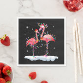 Flamingo | Flamingo Christmas Tree Weihnachtsmannm Serviette (Beispiel)