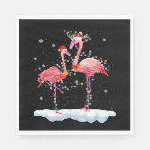 Flamingo | Flamingo Christmas Tree Weihnachtsmannm Serviette (Vorderseite)