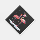 Flamingo | Flamingo Christmas Tree Weihnachtsmannm Serviette (Ecke)