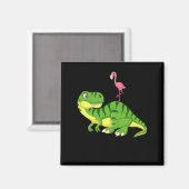 Flamingo | Flamingo Dinosaur Liebhaber Magnet (Vorderseite/Rückseite)