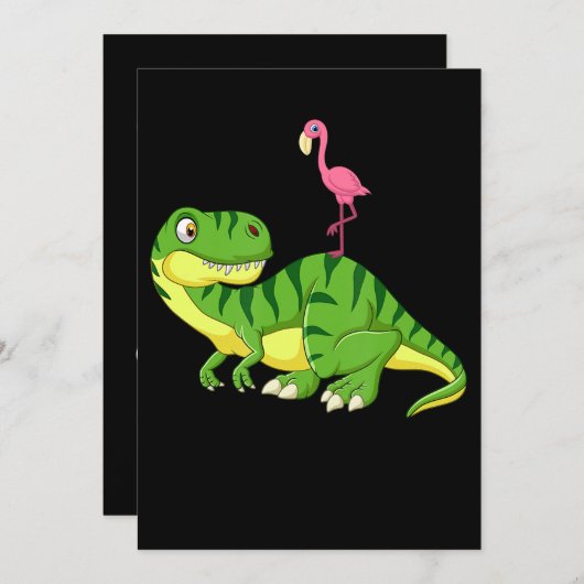 Flamingo | Flamingo Dinosaur Liebhaber Save The Date (Vorne/Hinten)