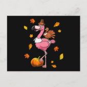 Flamingo | Flamingo Erntedank Halloween Ankündigungspostkarte (Vorderseite)