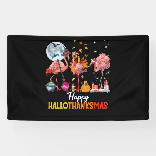 Flamingo|Flamingo Erntedank Halloween Banner (Horizontal)