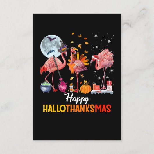 Flamingo|Flamingo Erntedank Halloween Begleitkarte (Vorderseite)