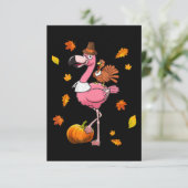 Flamingo | Flamingo Erntedank Halloween Dankeskarte (Stehend Vorderseite)