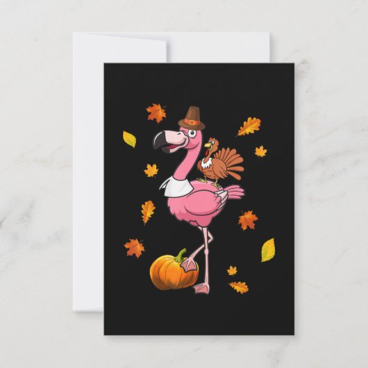 Flamingo | Flamingo Erntedank Halloween Einladung (Vorderseite)