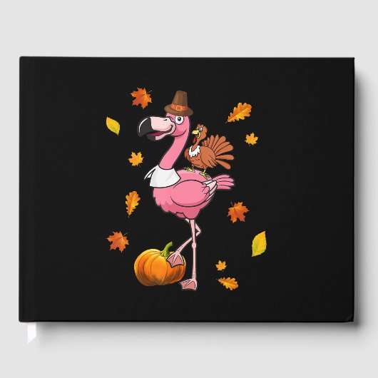 Flamingo | Flamingo Erntedank Halloween Gästebuch (Vorderseite)