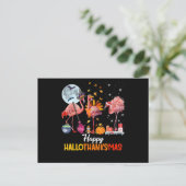 Flamingo|Flamingo Erntedank Halloween Postkarte (Stehend Vorderseite)