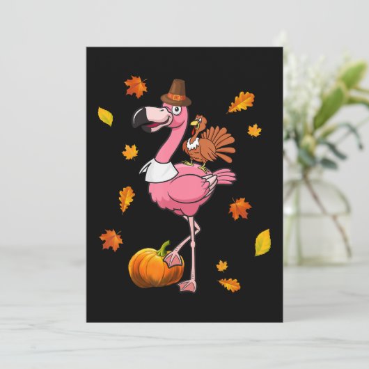 Flamingo | Flamingo Erntedank Halloween Save The Date (Stehend Vorderseite)