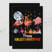 Flamingo|Flamingo Erntedank Halloween Save The Date (Vorne/Hinten)