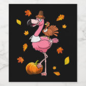 Flamingo | Flamingo Erntedank Halloween Weinetikett (Einzelnes Label)