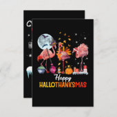 Flamingo|Flamingo Erntedank Weihnachten Einladung (Vorne/Hinten)