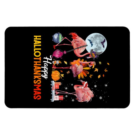 Flamingo|Flamingo Erntedank Weihnachten Magnet (Horizontal)