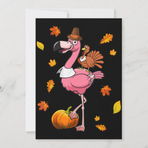 Flamingo   Flamingo Erntedankfest Halloween Feiertagskarte
