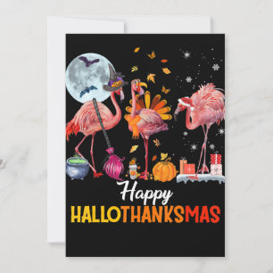 Flamingo Flamingo Erntedankfest Halloween Weihnach Feiertagskarte