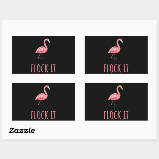 Flamingo | Flamingo - Flock It Rechteckiger Aufkleber (Blatt)