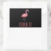 Flamingo | Flamingo - Flock It Rechteckiger Aufkleber (Tasche)