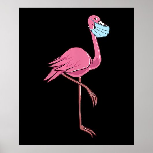 Flamingo | Flamingo-Frauen in einer Gesichtsmaske Poster (Vorne)