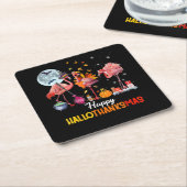 Flamingo| Flamingo Halloween und frohe Weihnachten Rechteckiger Pappuntersetzer (angewinkelt)