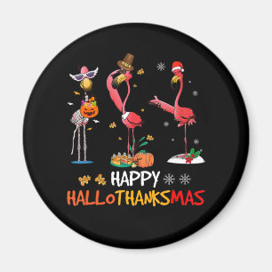 Flamingo Flamingo Happy HalloThanksmas Magnet