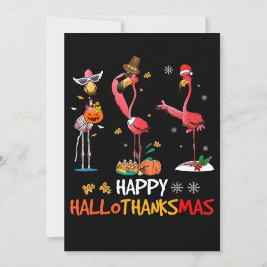 Flamingo | Flamingo Happy HalloThanksmas Save The Date (Vorderseite)