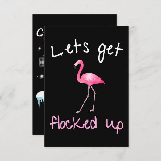 Flamingo | Flamingo - Lass wird abgesichert RSVP Karte (Vorne/Hinten)