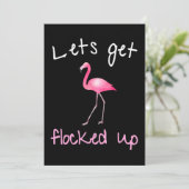 Flamingo| Flamingo - Lasse sich verriegelt Einladung (Stehend Vorderseite)