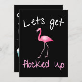 Flamingo| Flamingo - Lasse sich verriegelt Einladung (Vorne/Hinten)