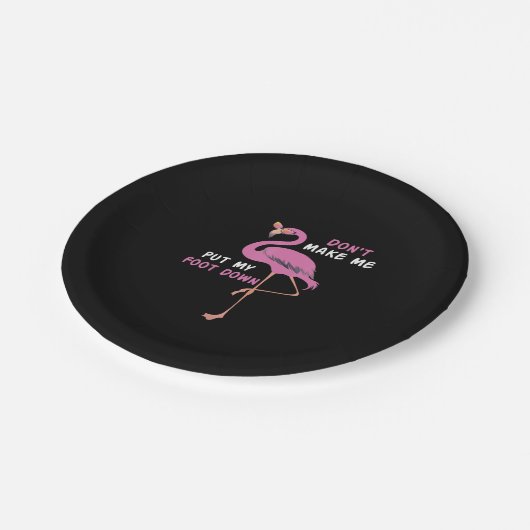 Flamingo | Flamingo mit Brille machen Sie mich nic Pappteller (Schrägansicht)