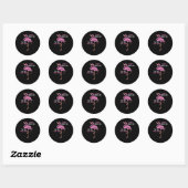 Flamingo | Flamingo mit Brille machen Sie mich nic Runder Aufkleber (Blatt)
