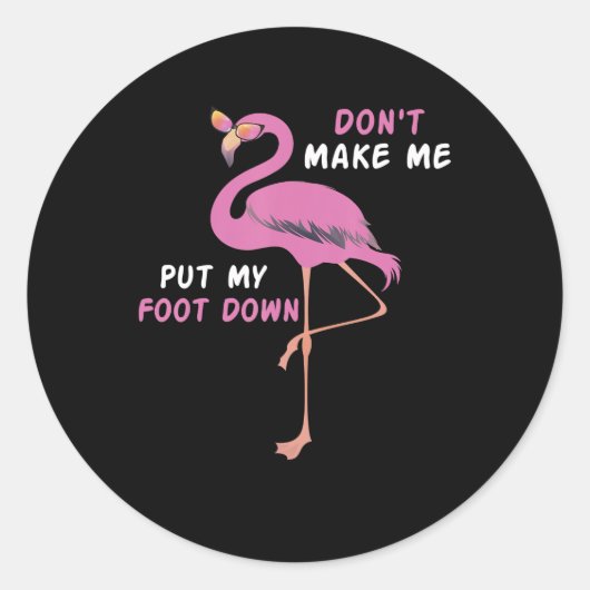Flamingo | Flamingo mit Brille machen Sie mich nic Runder Aufkleber (Vorderseite)