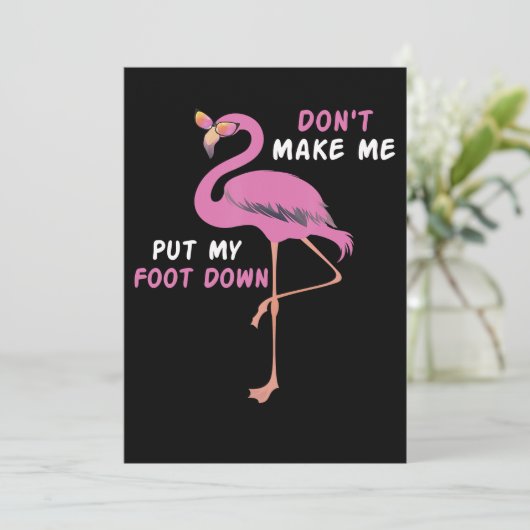 Flamingo | Flamingo mit Brille machen Sie mich nic Save The Date (Stehend Vorderseite)