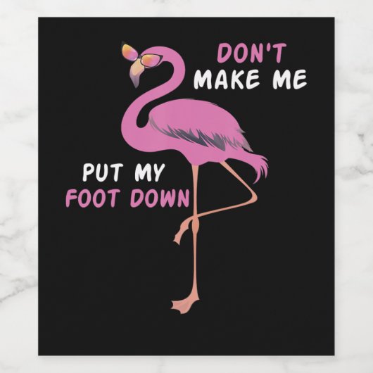 Flamingo | Flamingo mit Brille machen Sie mich nic Weinetikett (Einzelnes Label)