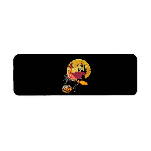 Flamingo | Flamingo Riding Broom Pumpkin Halloween (Vorne)