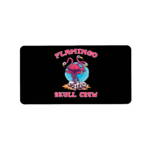 Flamingo Flamingo Skull Crew Adressaufkleber