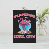 Flamingo Flamingo Skull Crew Einladung (Stehend Vorderseite)
